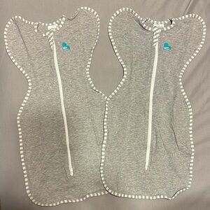 Love to dream Gray Twin Swaddle Sleep Sacks with White Zippers
